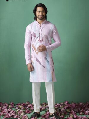 RUVAB - Mens Carnival Print Kurta Pajama Set