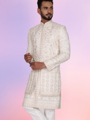Vestirio Mens Hand Embroidered Sherwani