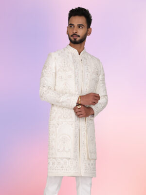 Vestirio Ivory cream designer sherwani